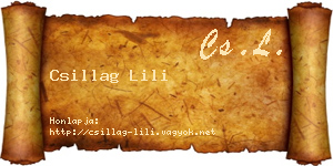 Csillag Lili névjegykártya